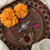 Vriksham Rakshabandhan Oxidized Sliver Flower Rakhi-RB163